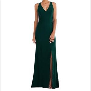 Bridesmaid Dress by The Dessy Group; evergreen color; size 4; NEVER WORN!